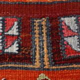 4x11 Kilim Long Wide Dark Red Handwoven Vintage Kilim Runner Rug, 104x317