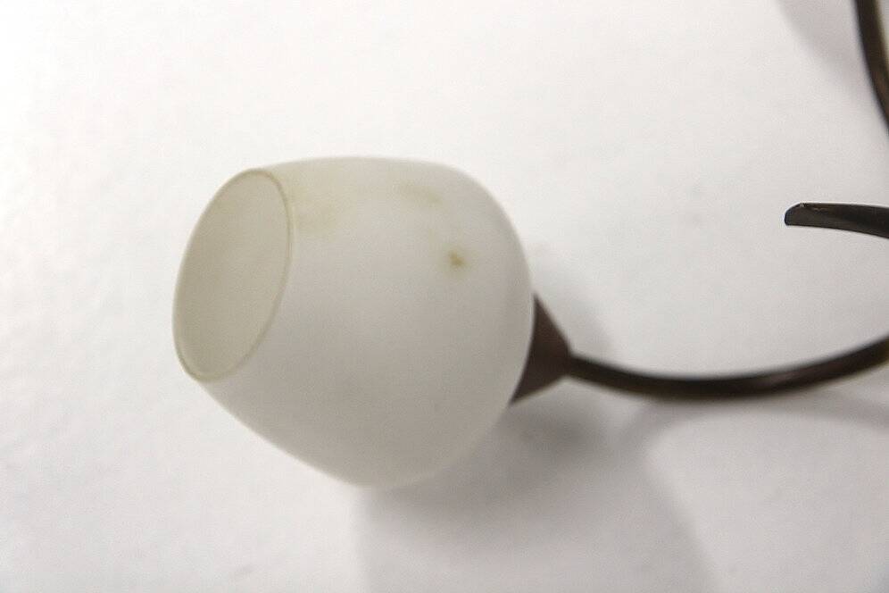 Scandinavian metal and glass pendant light, Sweden, 1950