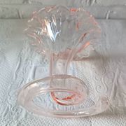 Pretty trumpet vase, in blown pink glass