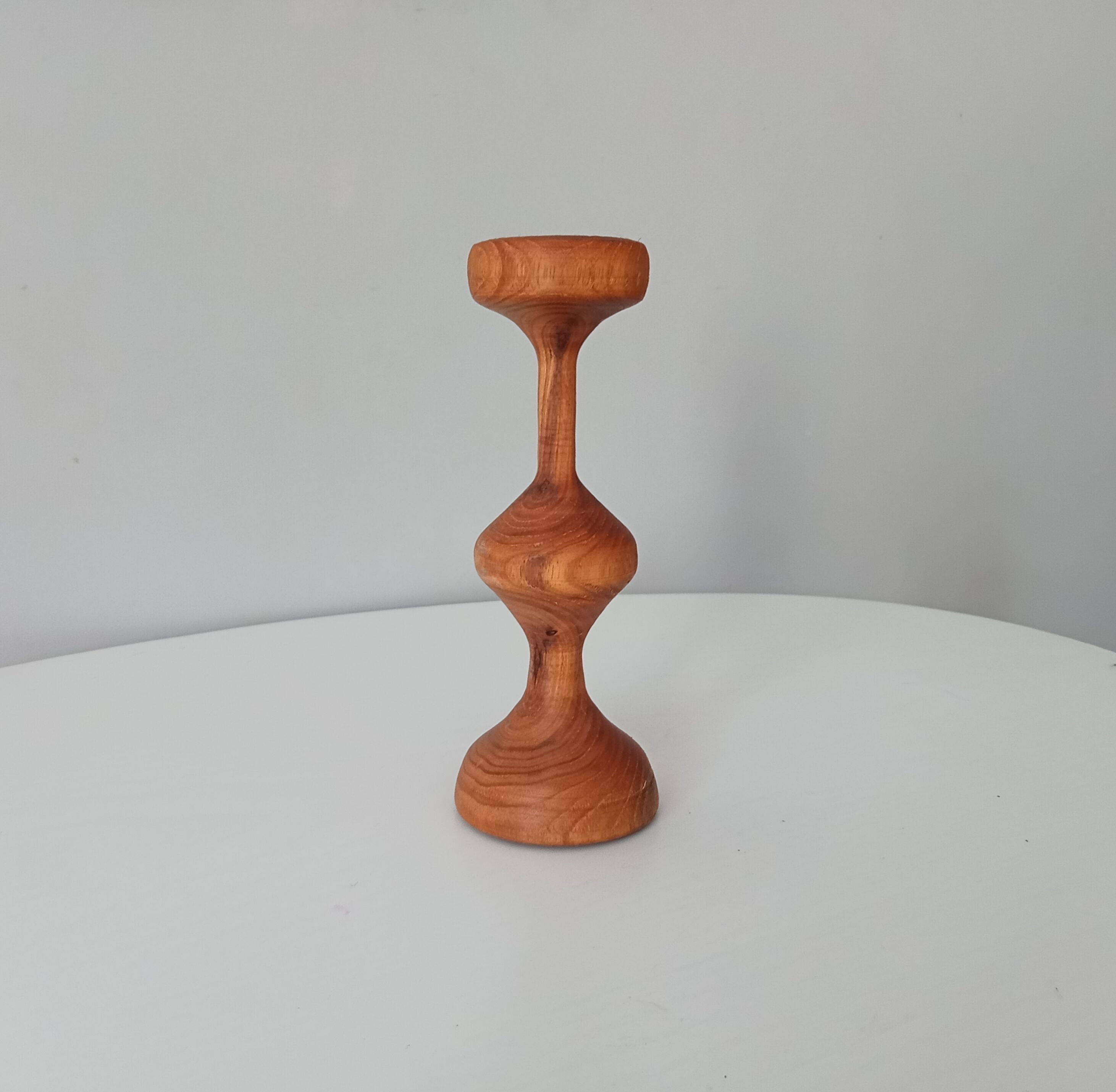 Vintage olive wood candle holder