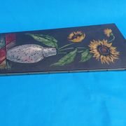 Painting of sunflowers in a vase comes from the 60's / 70's