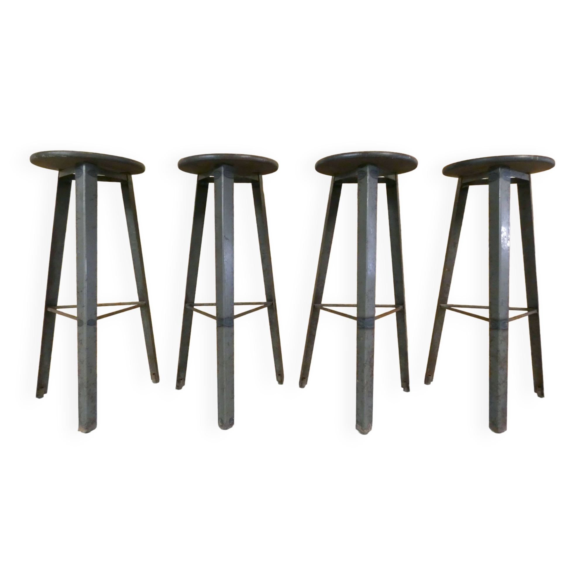 4 old vintage loft bistro stools