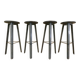 4 old vintage loft bistro stools