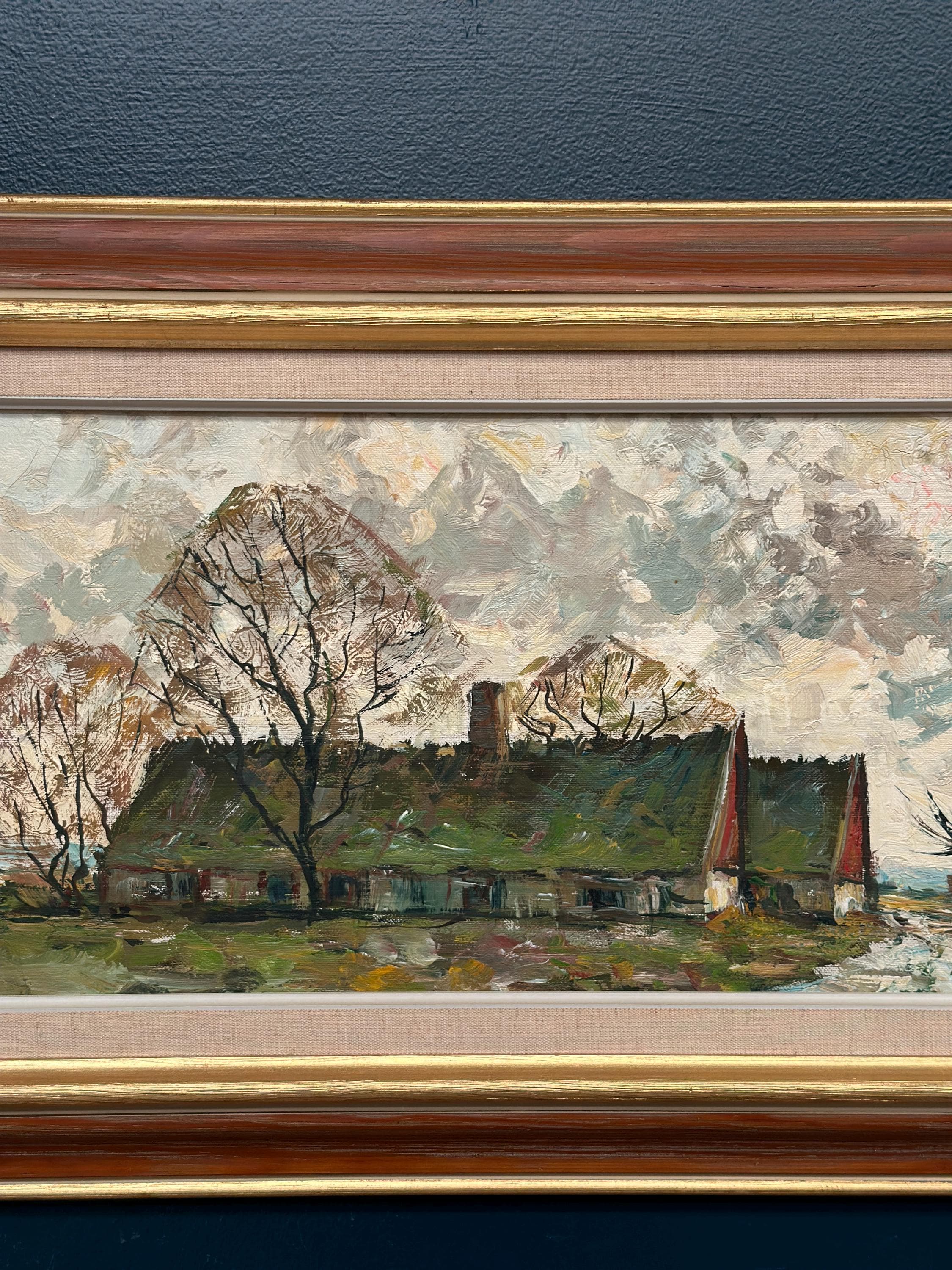Huile sur toile scandinave – « Campagne » par Holmult