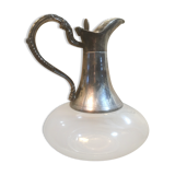 Aiguière en verre et métal argenté
