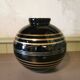 Art deco ball vase in black glass