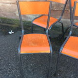 4 industrial school chairs Mullca