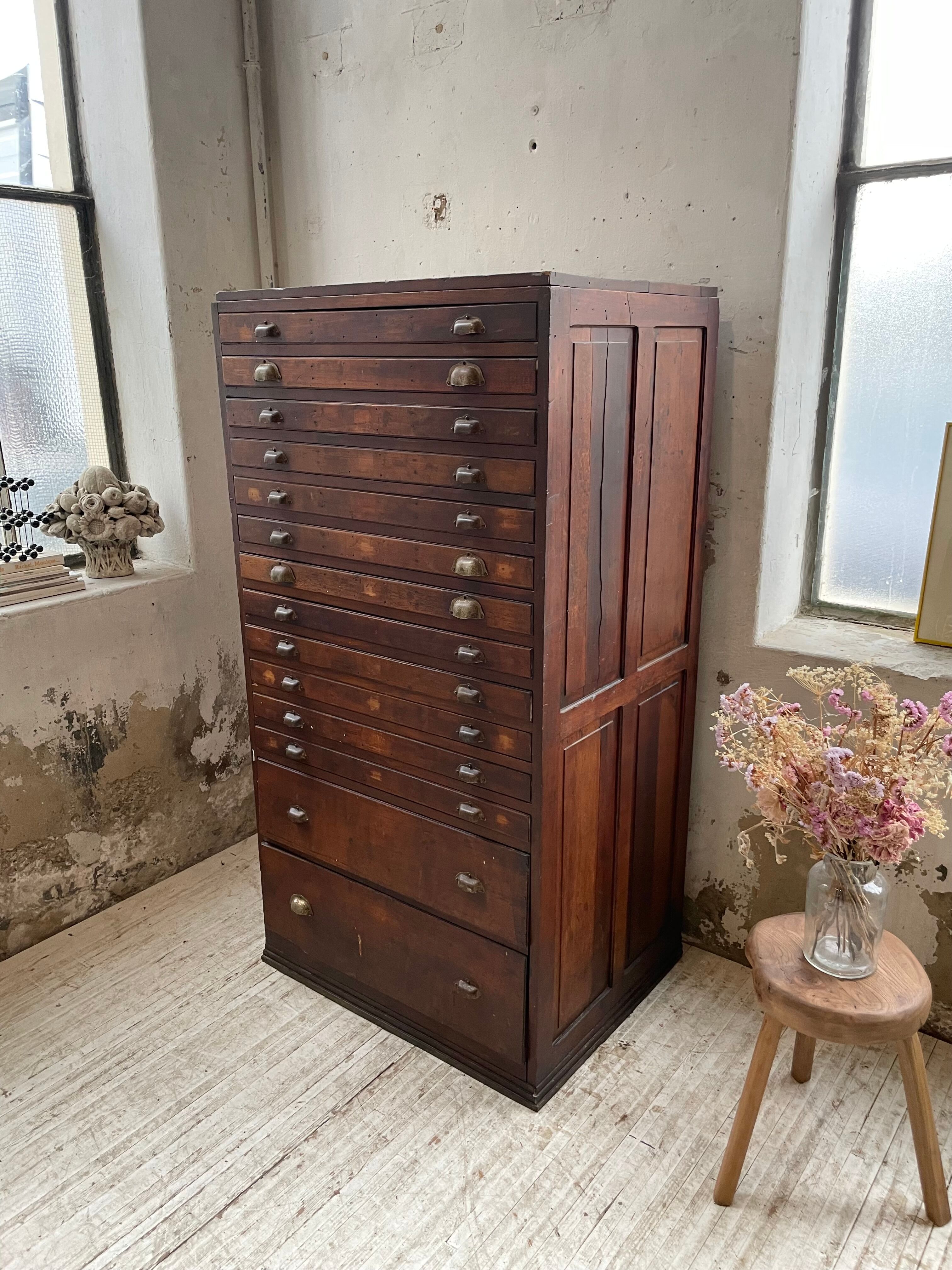 Workshop furniture printing with drawers XL oak