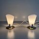 Paire de lampes de bureau du milieu du siècle à tête en plexiglas et base en métal, années 1960, Allemagne
