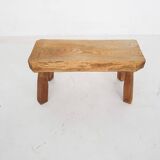 Solid oak side table, The Netherlands 1970's