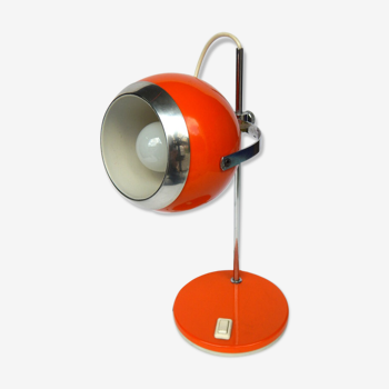 Eyeball floor lamp orange metal has ask ball space age of the 1970s