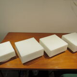 Vintage white glass Lita ceiling lamp