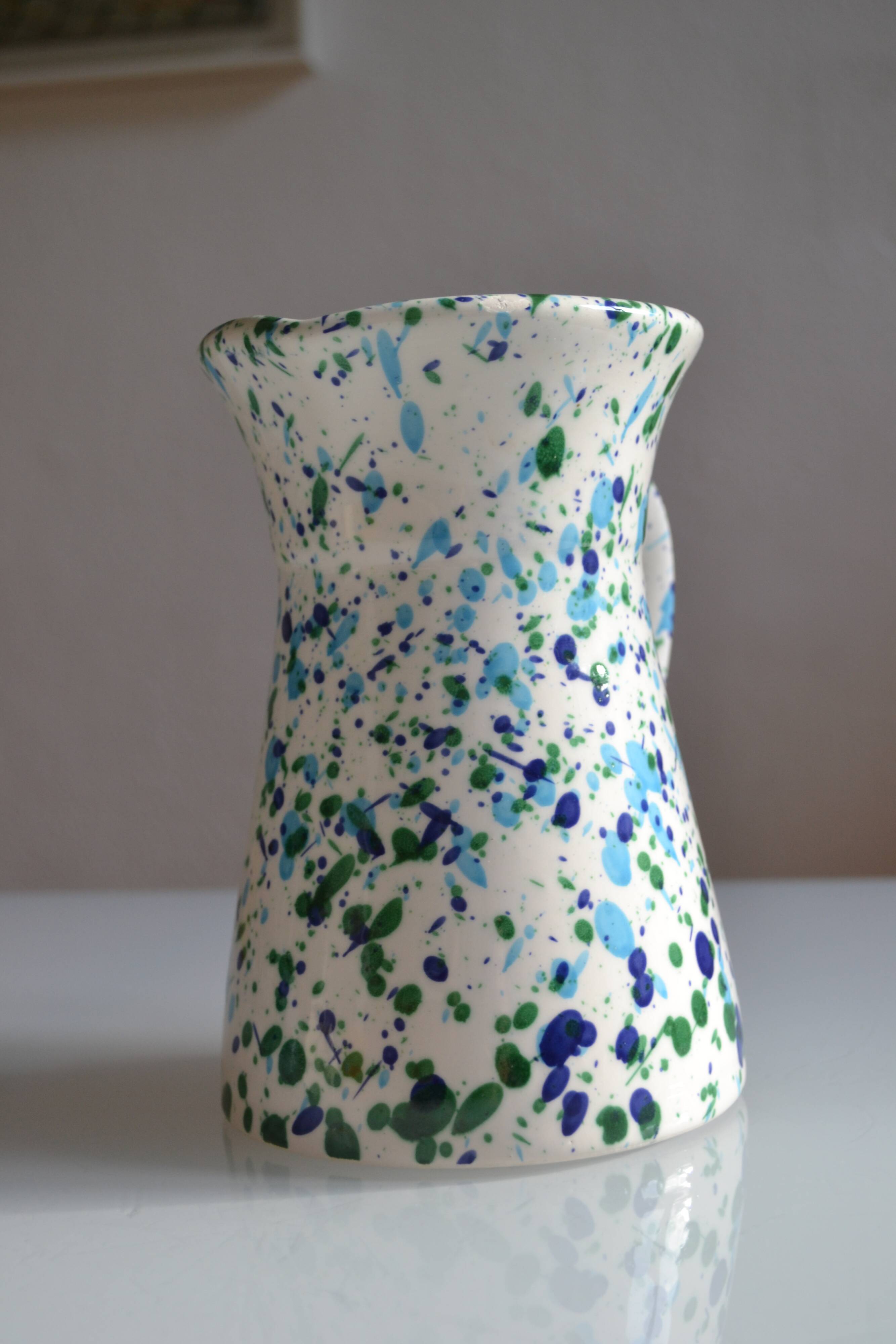 Pichet céramique émaillée à décor tacheté Provence France