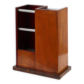 Early Art Deco umbrella stand in wood and metal, France ca. 1910