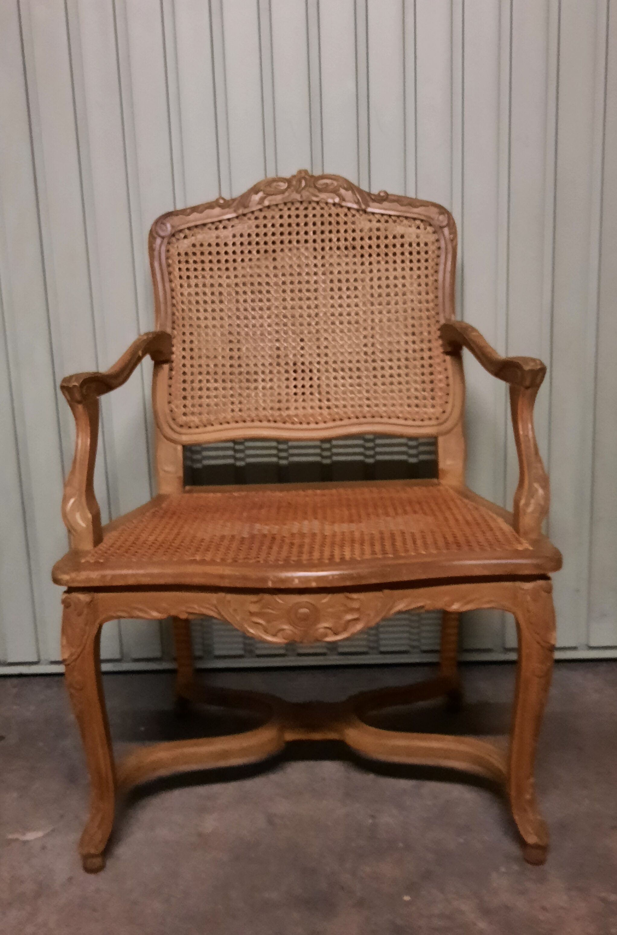 Louis XV style canned armchair