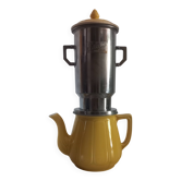 Cafetière jaune années 50 porcelaine et Bakelite selecta