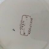 Dish on pedestal Creil & Montereau Mauresque blue brown