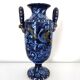 Petit vase bleu aux oiseaux
