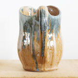 Art Nouveau inspired pitcher in flamed stoneware in the Denbac Rambervillers style