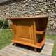 Small vintage solid light oak bar from the 1950s.