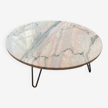 Table basse, plateau en marbre années 70