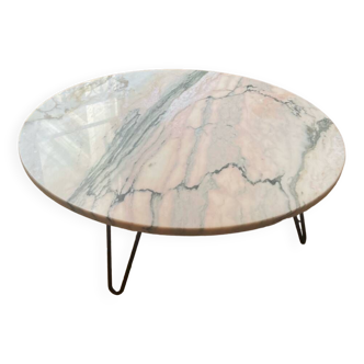 Table basse, plateau en marbre années 70