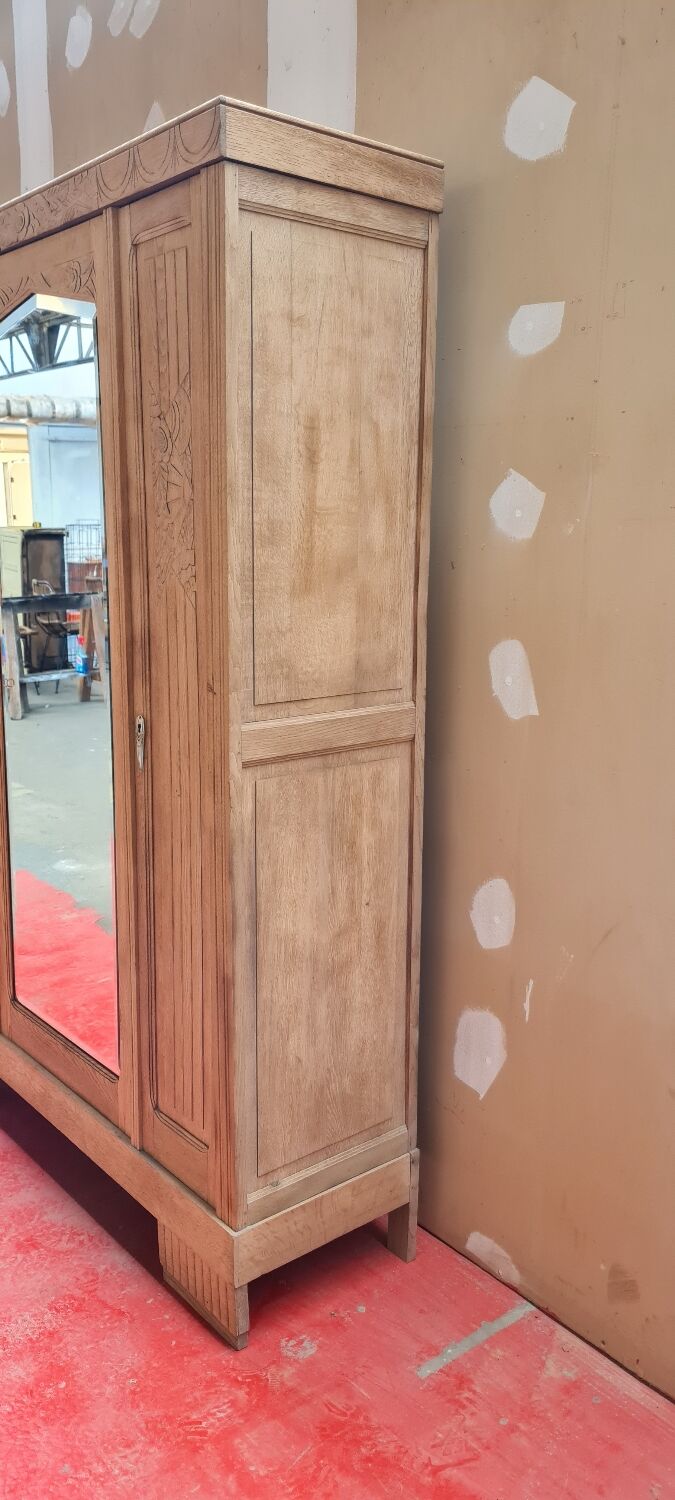 Art deco wardrobe in light oak