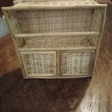 Rattan wall shelf