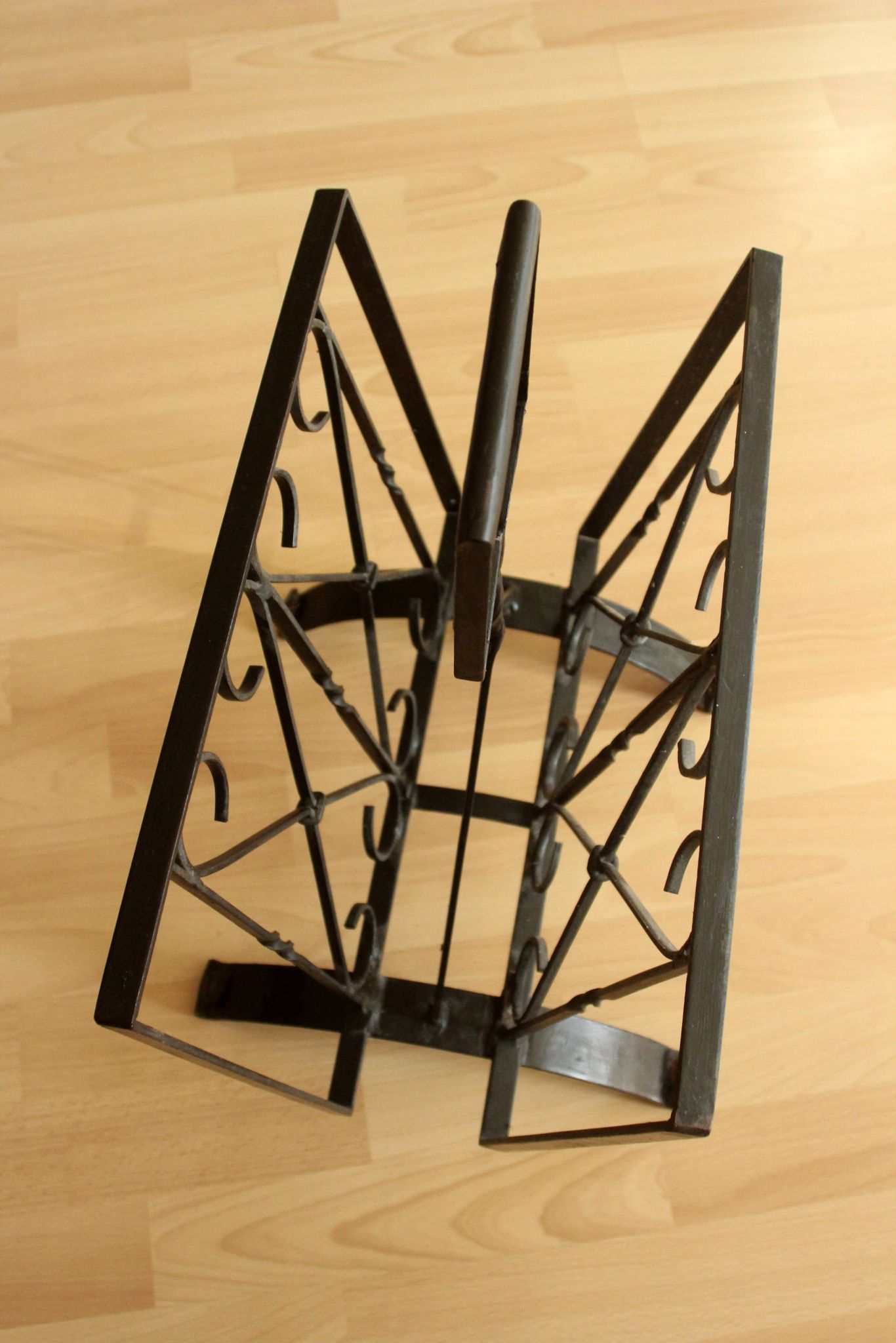 Handmade wrought iron magazine rack - vintage