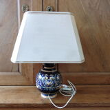 Ceramic lamp signed Gien, Renaissance décor