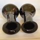 Pair of black and gold Murano vases