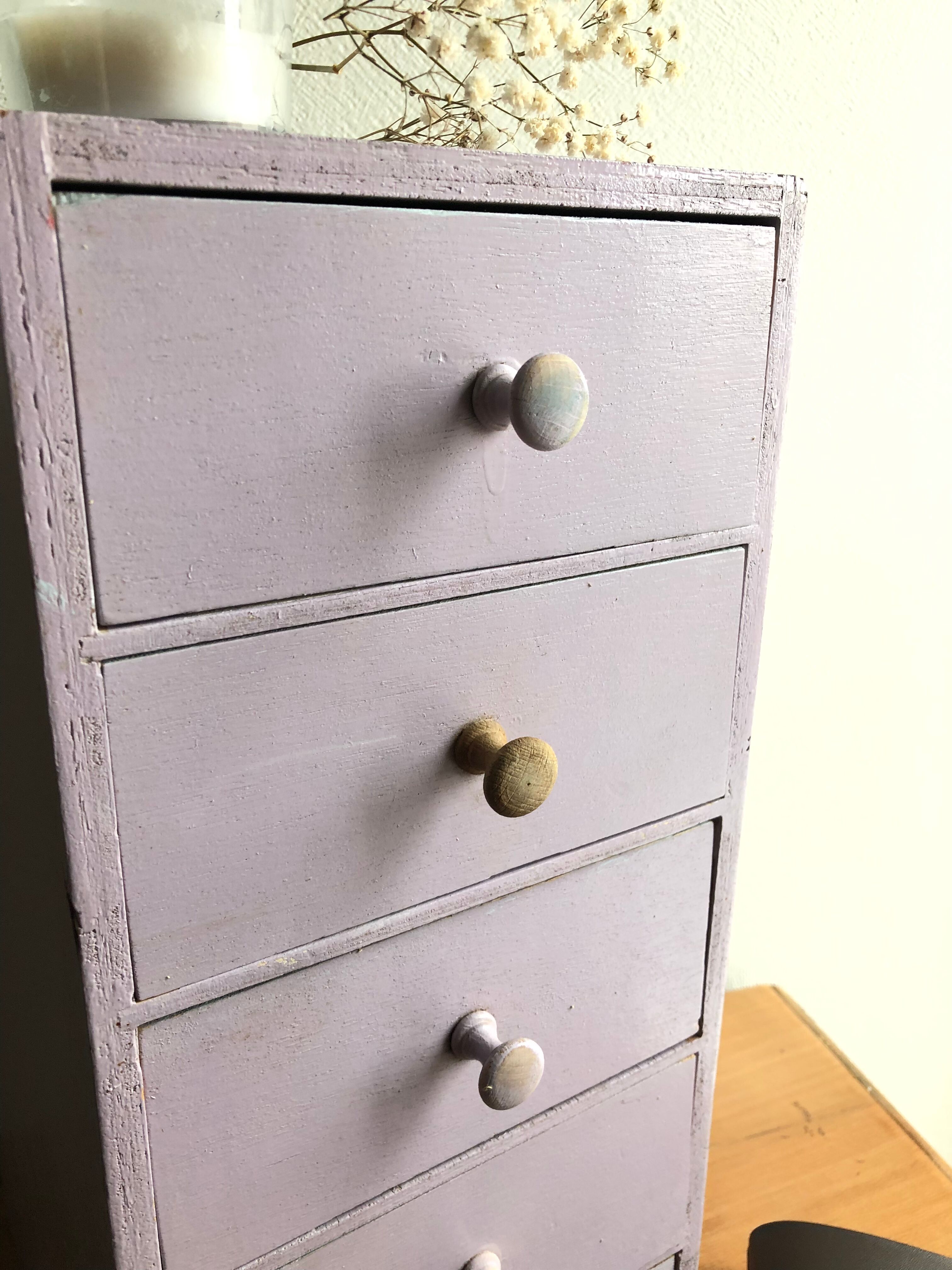 Storage locker wooden drawers
