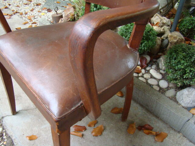 Old leather bridge chair