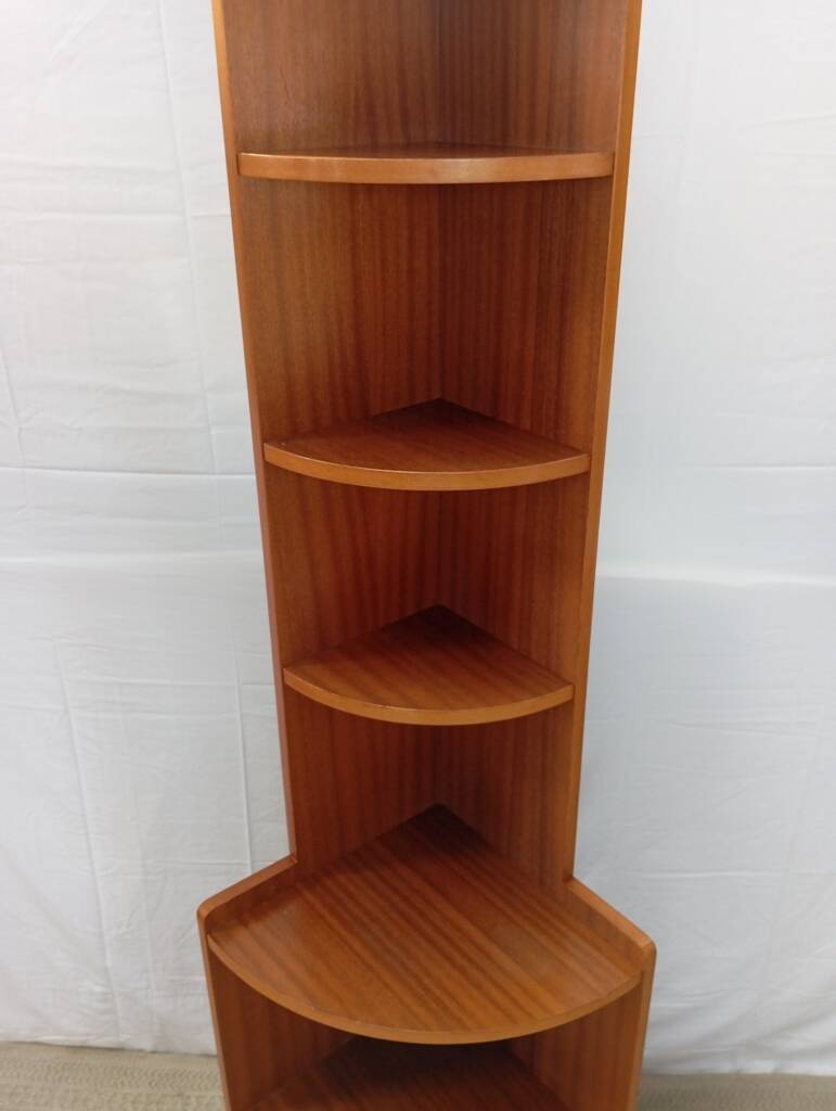 1960s teak corner shelf unit
