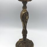 Old gilded bronze lamp base with Louis XV style rocaille decoration