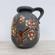 Mid-century design ceramic Scheurich vase with blossom , 1970’s