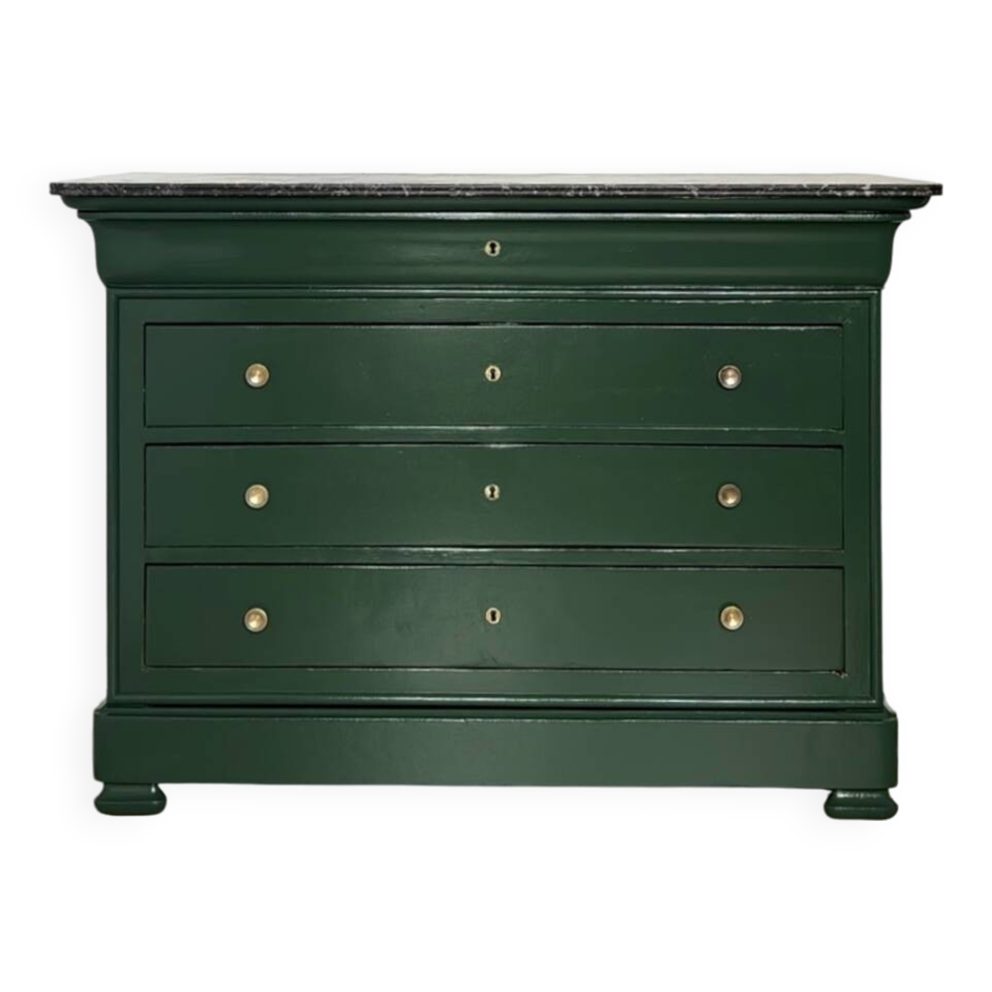 Commode Louis Philippe bois massif plateau marbre