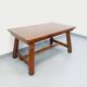 Brutalist rectangular dining table by Georges Robert in pine wood.