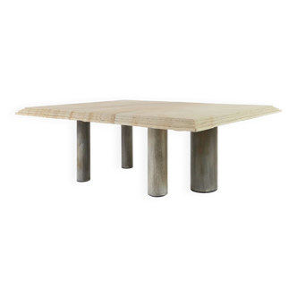 Table basse brutaliste de Pia Manu Belgique années 1970