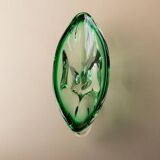 Green Murano Glass Bowl, Hand-Blown Italian 1970s Vide Poche with Organic Shape