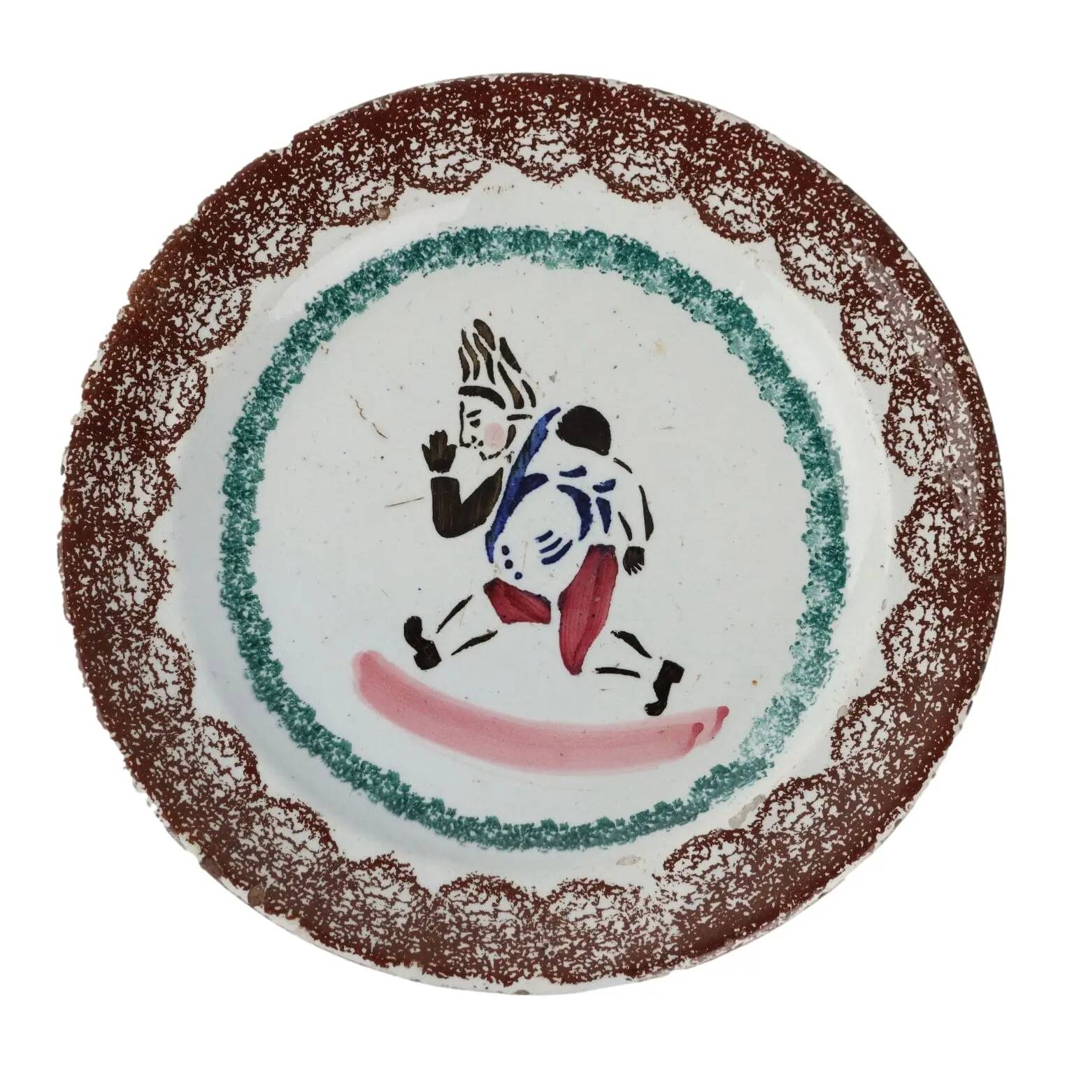 Antique plate decorated in ceramic Italy 19th Century