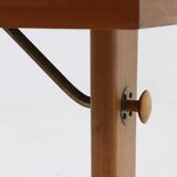 Height adjustable birch and brass partner desk 1960s