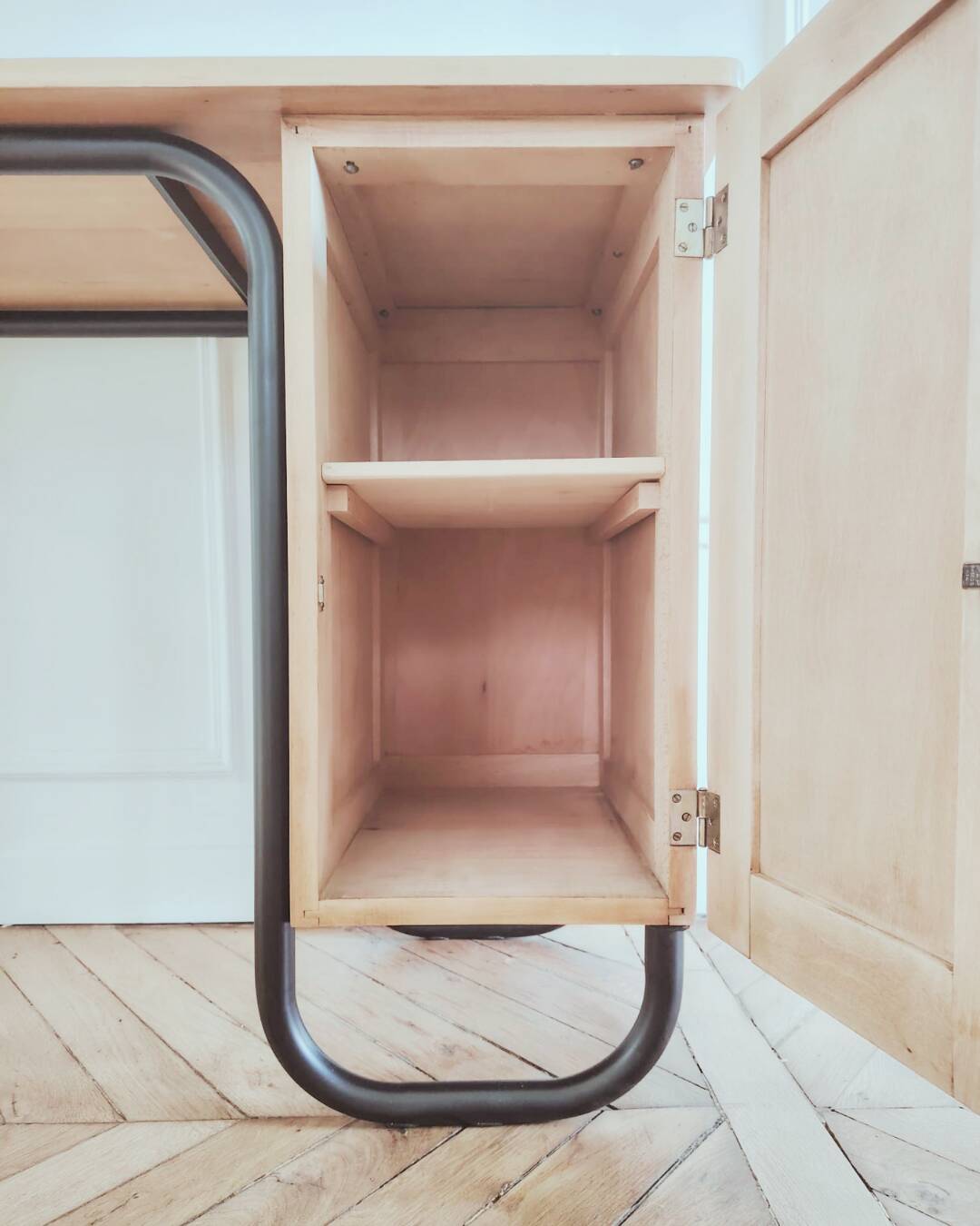 Renovated vintage desk by Jacques Hitier, 1960s.