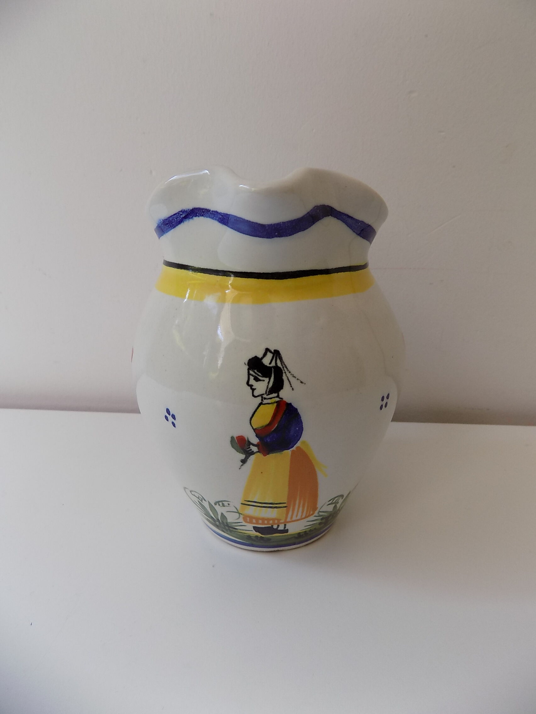 Earthenware Henriot Quimper numbered jug