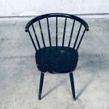 Mid-Century Scandinavian Design Curved Spindle Back Side Chair, Denmark, 1960s