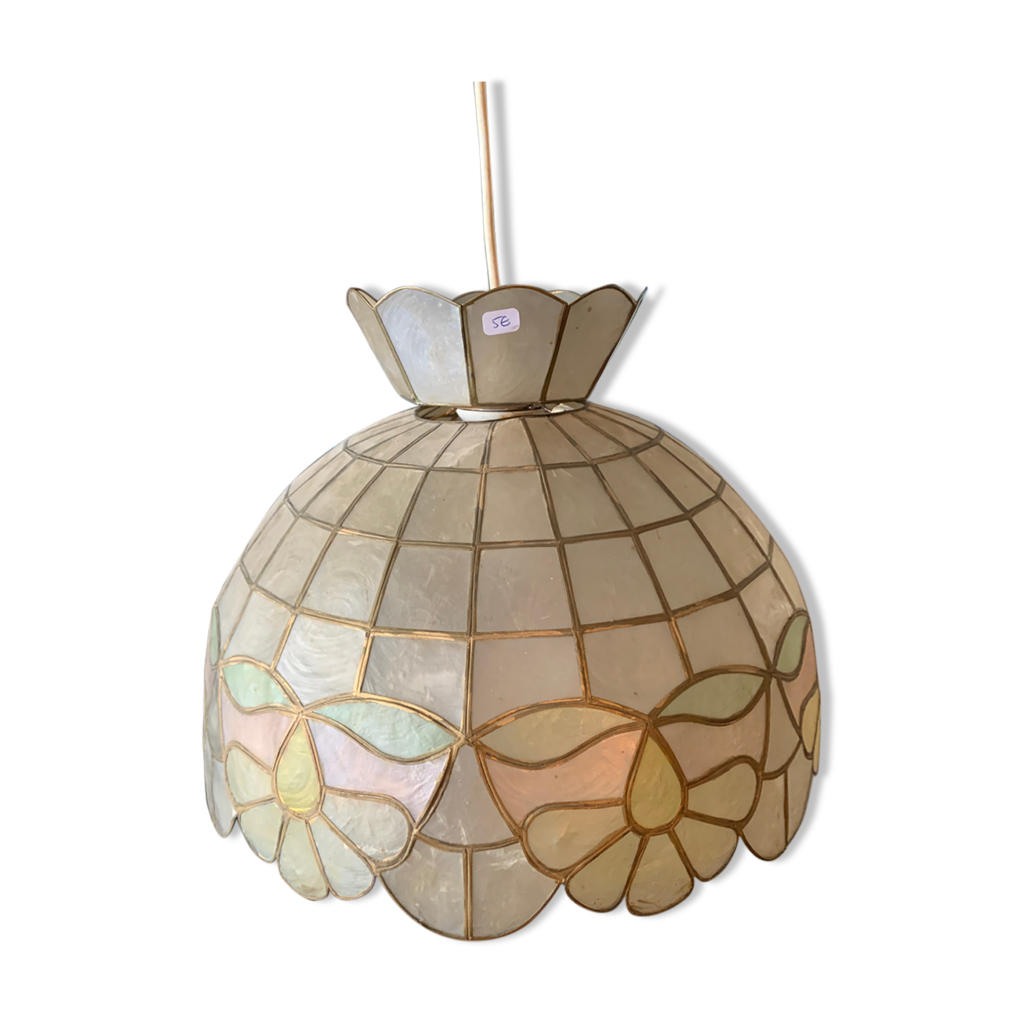 Mother-of-pearl and brass suspension