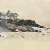 Watercolor on paper signed