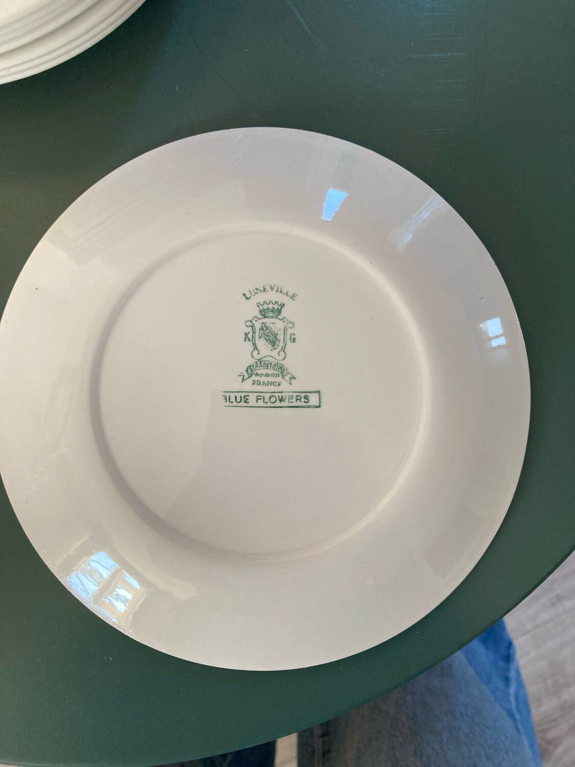 Assiettes à dessert en faïence de Luneville Blue Flowers