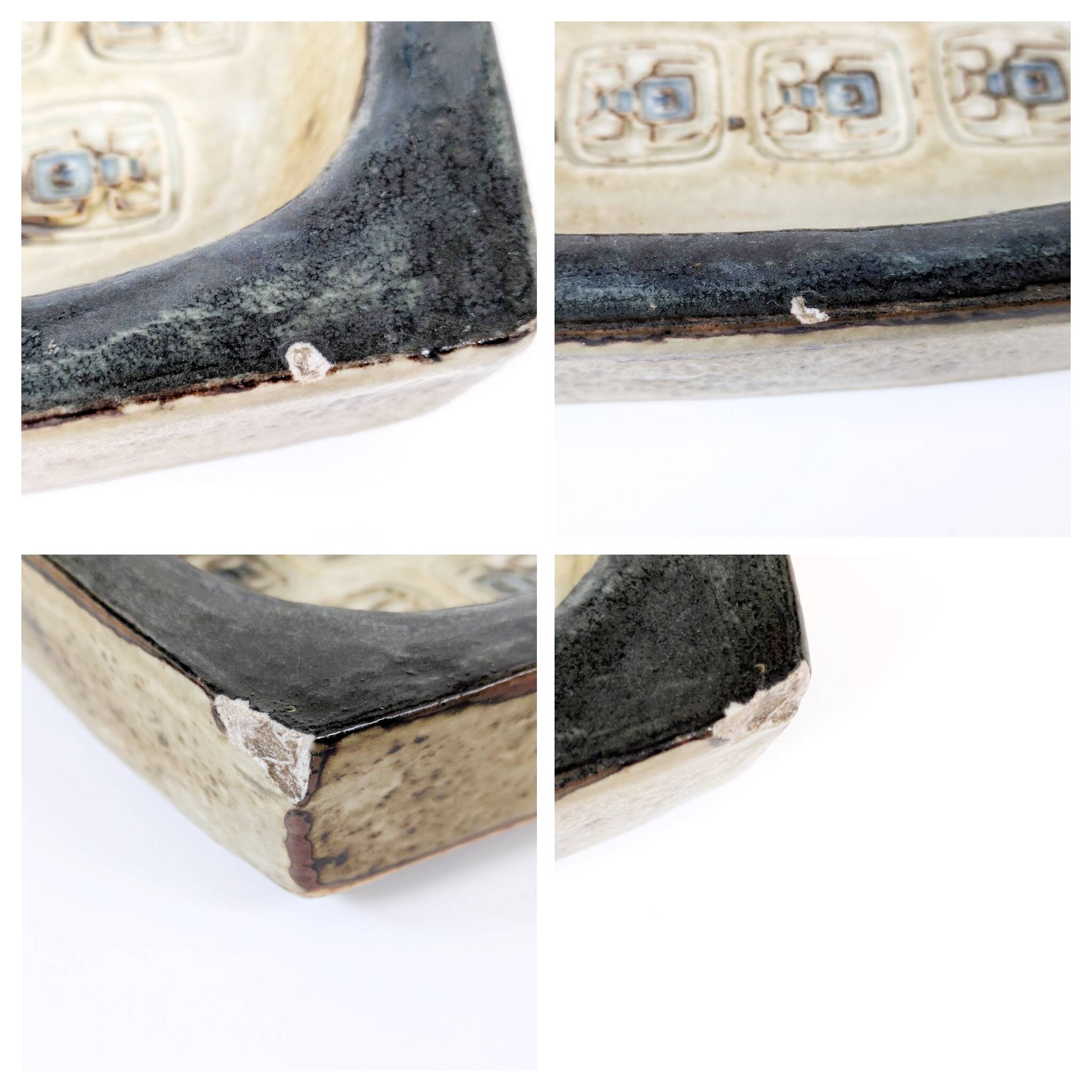 Brutalist Royal Copenhagen trinket tray by Jørgen Mogensen, 1960s