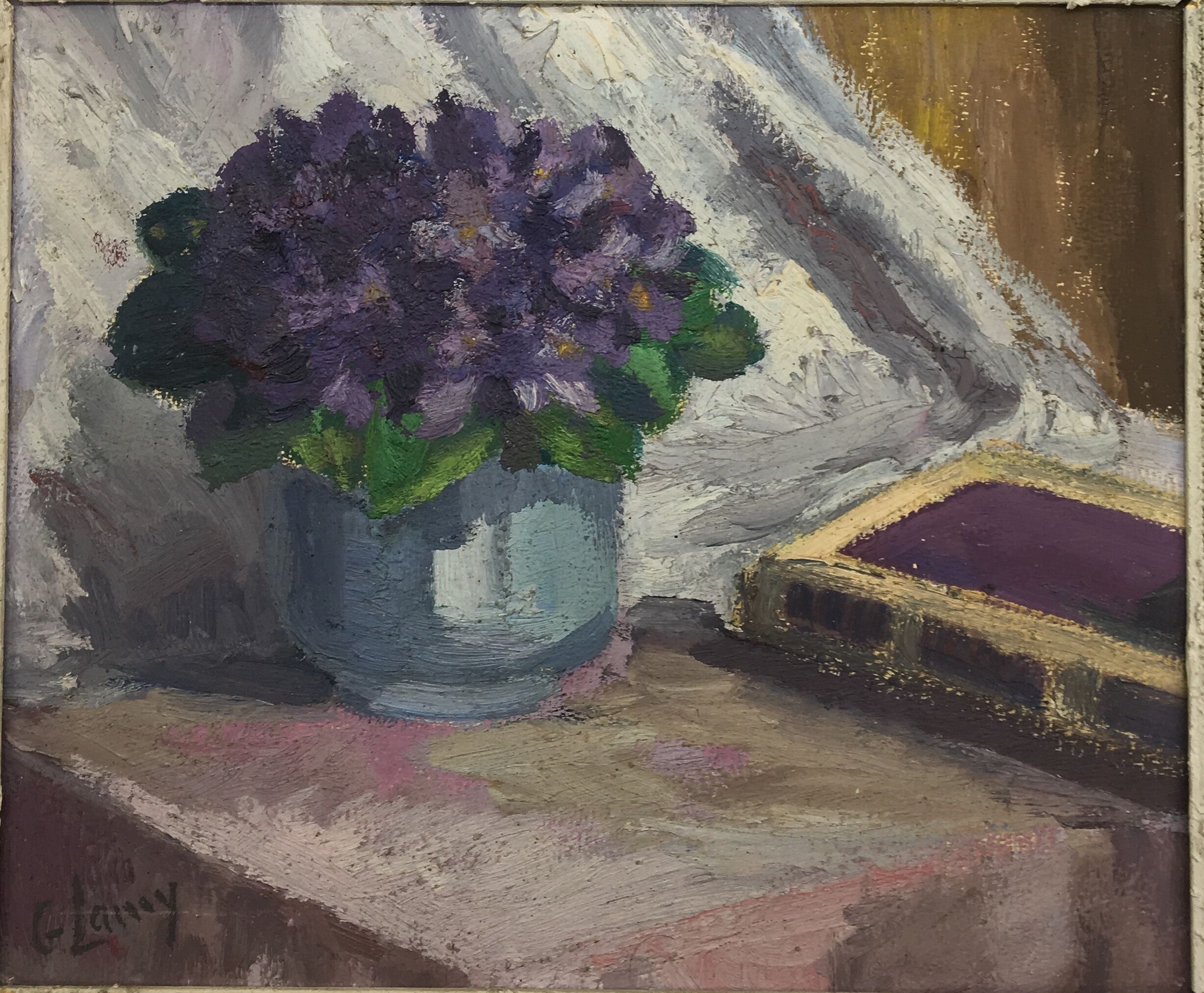 Nature morte aux bouquet de fleurs et livre